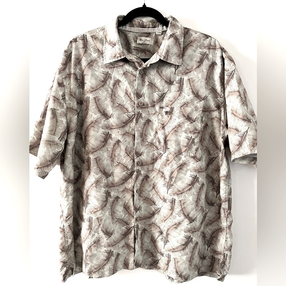 Palm Beach 1922 Classic Fit Men’s  Short Sleeves Tropical Button Down Shirt XL